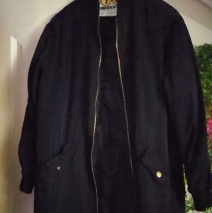 Forever 21 long black bomber jacket